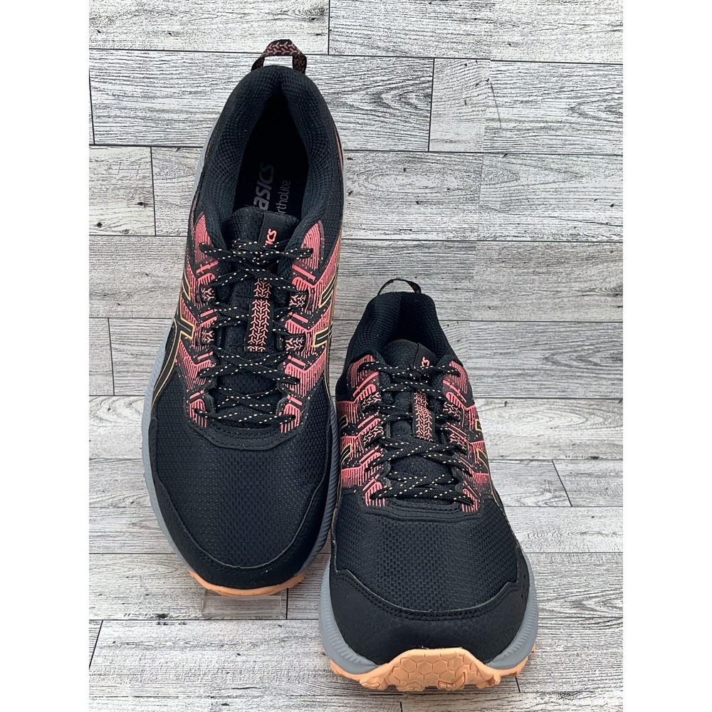 ASICS Trail Running Shoes Womens Size 9.5 Black Pink Gray GEL Ortholite 1012B313